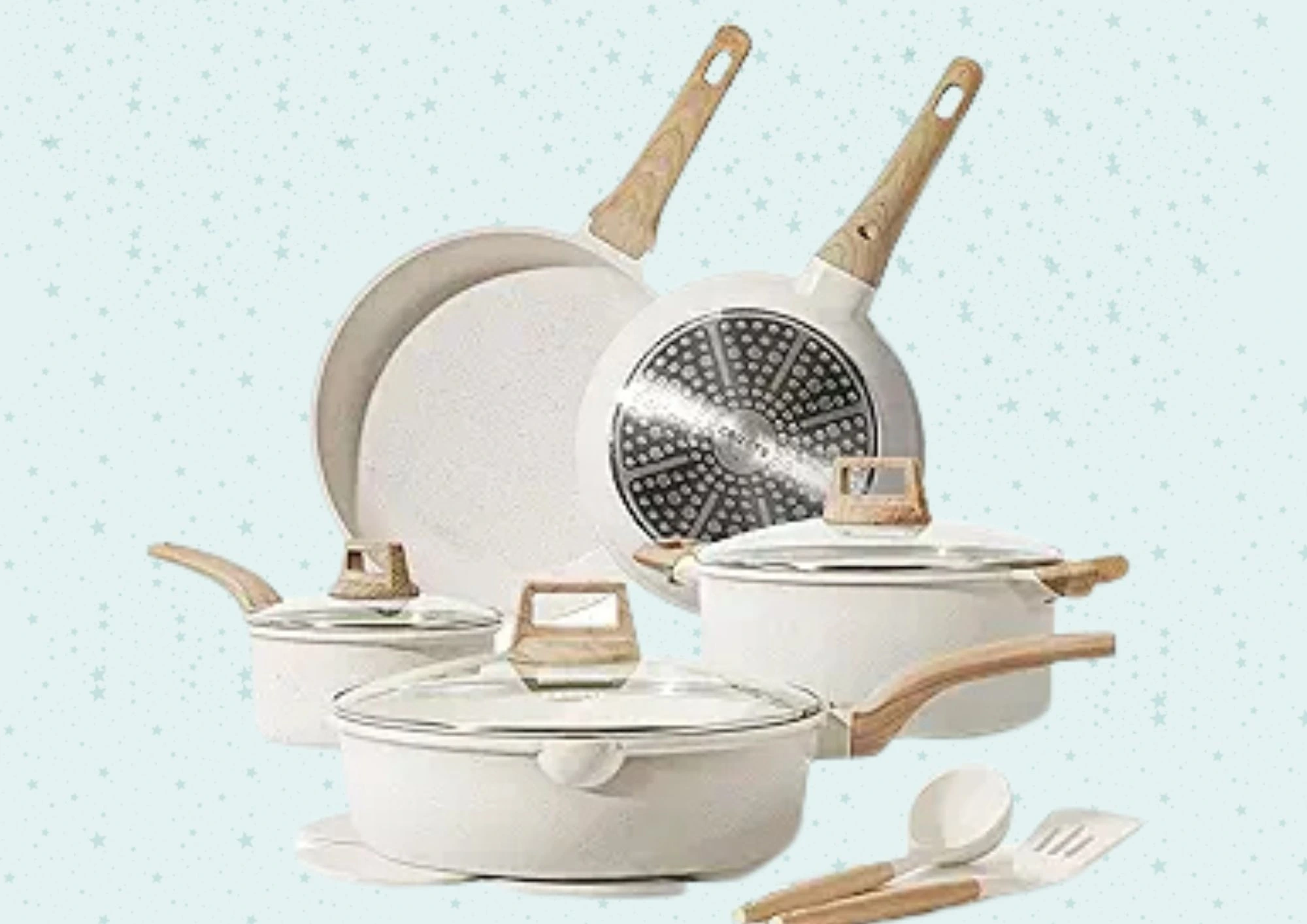 CAROTE 14Pcs Pots and Pans Set Non Stick