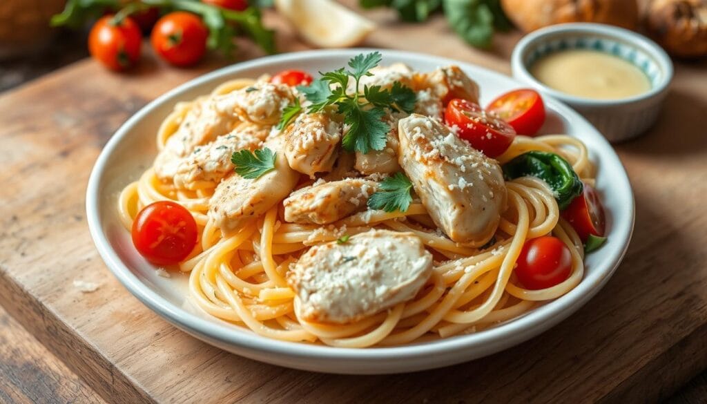 nutritional value of garlic parmesan chicken pasta